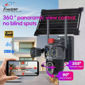 wifi network 12mp ultra hd triple screen 10x zoom solar camera ip65 waterproof