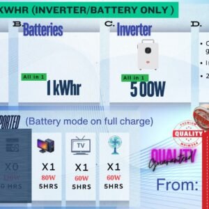 1kwhr inverter + battery only system